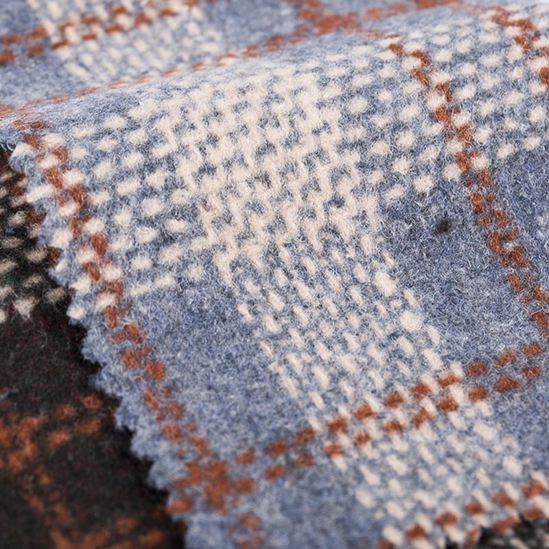 Țesătură tweed de lână în carouri cu linii punctate pentru iarnă 3497