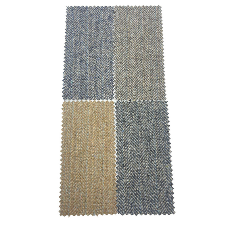 Țesături tweed de lână cu dungi italiene maro albastru pentru costum 3534