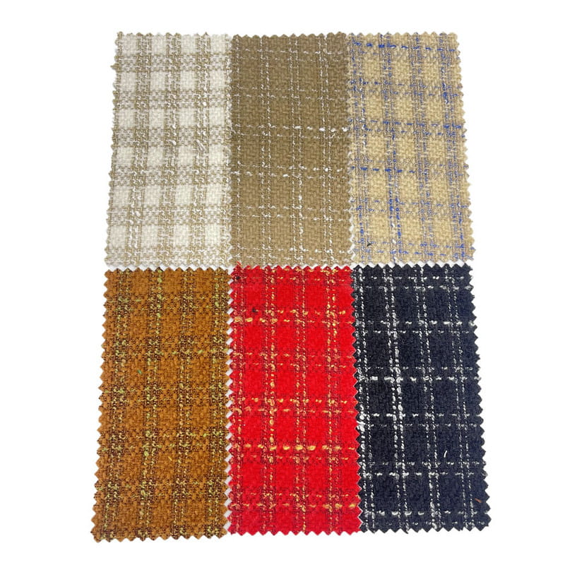 Brush Chenille Checks țesături tweed pentru îmbrăcăminte pentru femei 3764