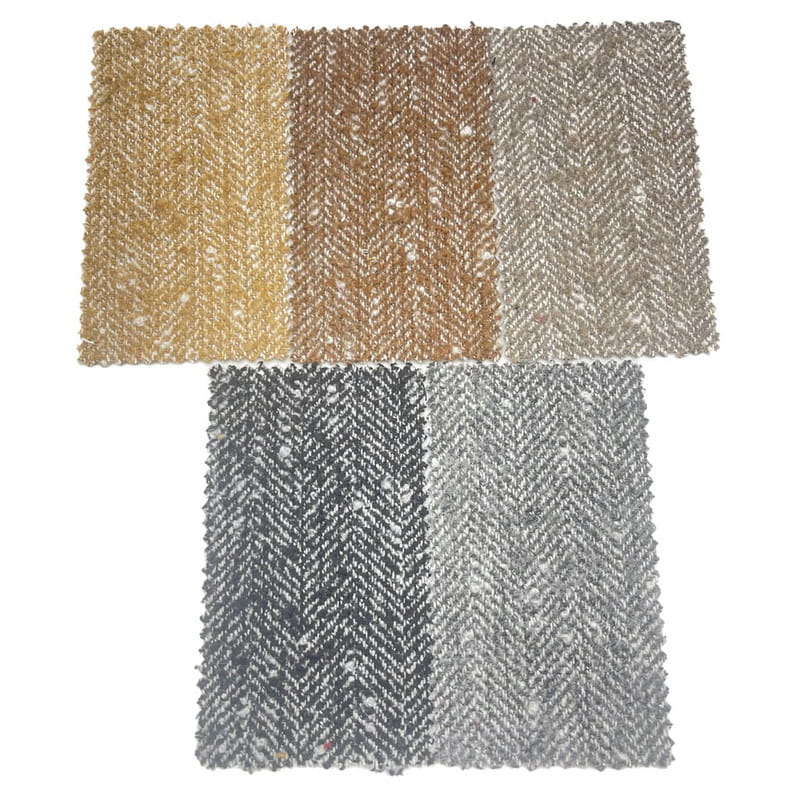 Bubble Herringbone Gri Alb Lână Gros Tweed Țesături pentru haine iarna 3906