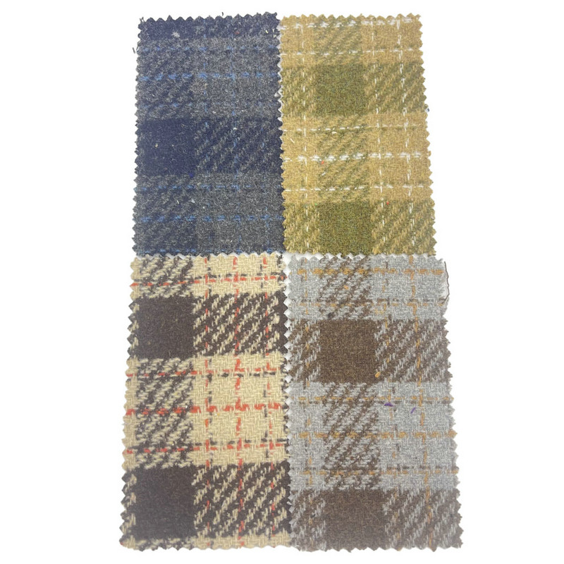 Sarg în dungi carouri Lână Jacquard Țesături Tweed Verde Pentru Îmbrăcăminte 4144